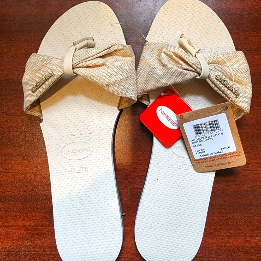 Havaianas women's st Tropez shine flip flops sz 11-12